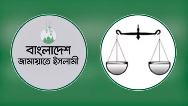 বাংলাদেশ জামায়াতে ইসলামী ও তাদের দলীয় প্রতীক দাঁড়িপাল্লা। ছবি- সংগৃহীত