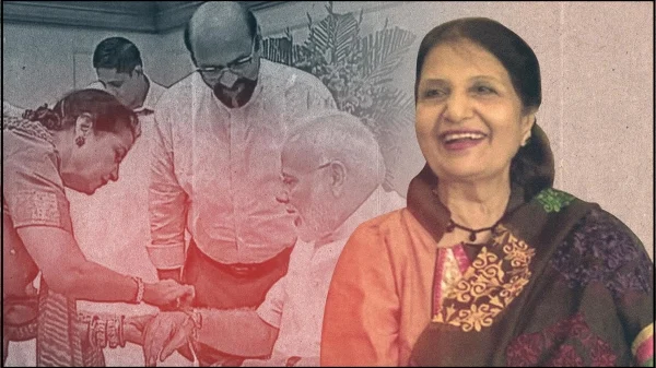 মোদির হাতে রাখি পরাচ্ছেন তার ‘পাকিস্তানি বোন’